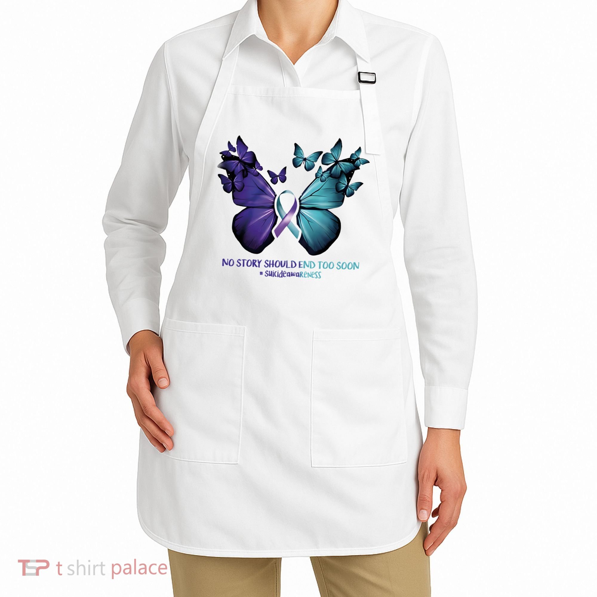 Suicide Prevention Awareness Butterfly No Story Should End Too Soon Apron
