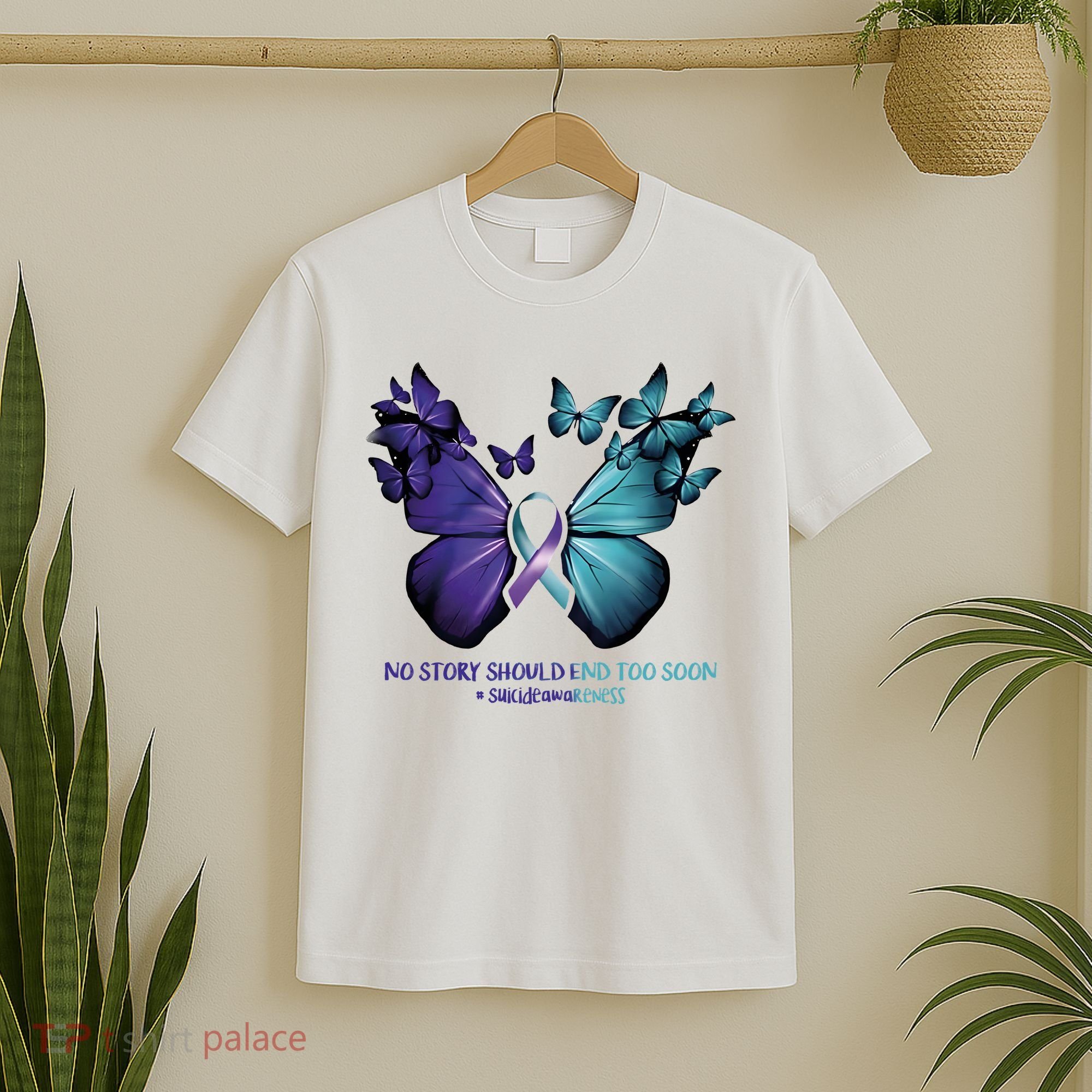 Suicide Prevention Awareness Butterfly No Story Should End Too Soon T-Shirt