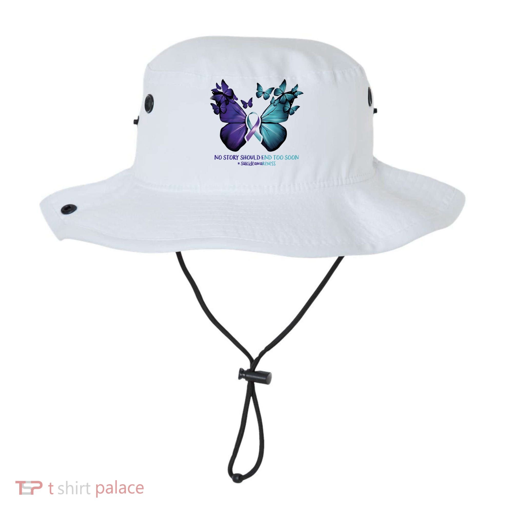 Suicide Prevention Awareness Butterfly No Story Should End Too Soon Bucket Hat