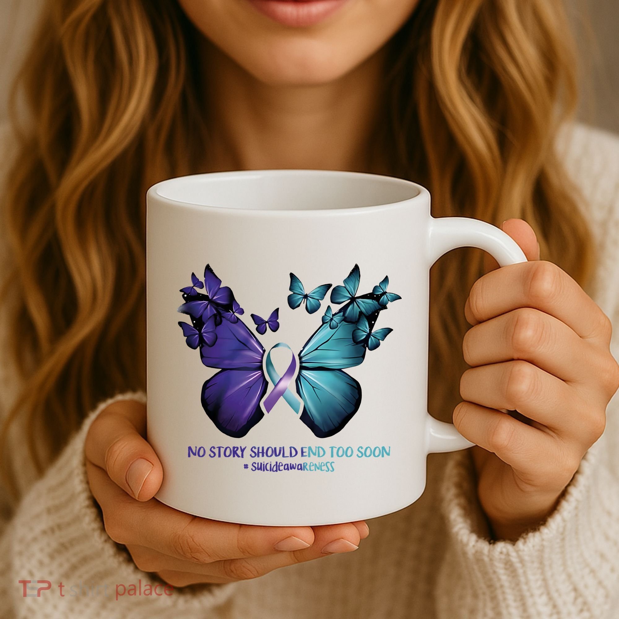Suicide Prevention Awareness Butterfly No Story Should End Too Soon Coffee Mug