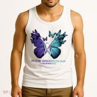 Suicide Prevention Awareness Butterfly No Story Should End Too Soon Tank Top thumb 3