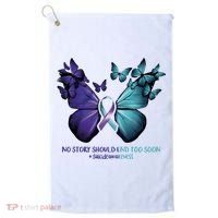 Suicide Prevention Awareness Butterfly No Story Should End Too Soon Golf Towel thumb 0