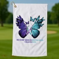 Suicide Prevention Awareness Butterfly No Story Should End Too Soon Golf Towel thumb 1