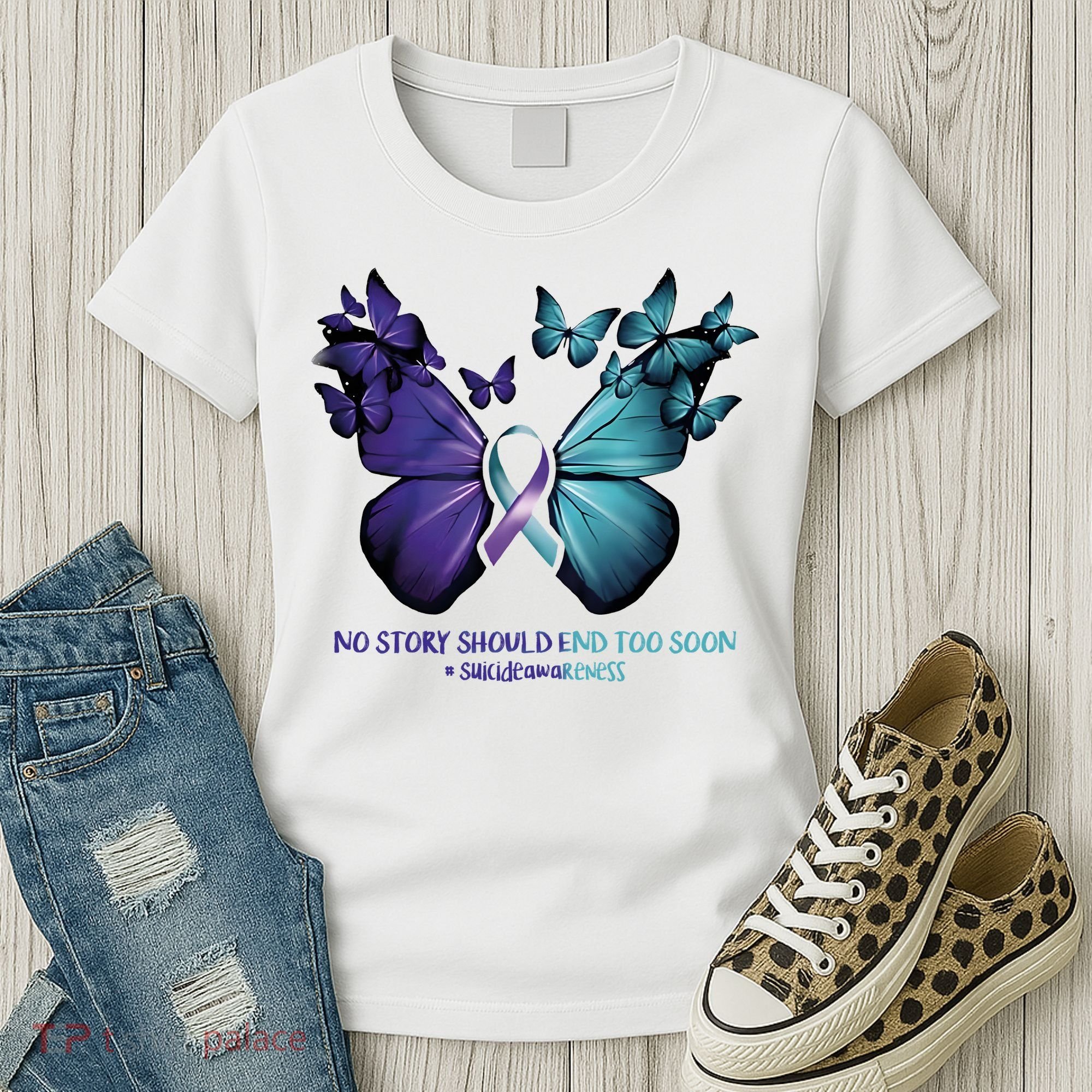 Suicide Prevention Awareness Butterfly No Story Should End Too Soon Women's T-Shirt