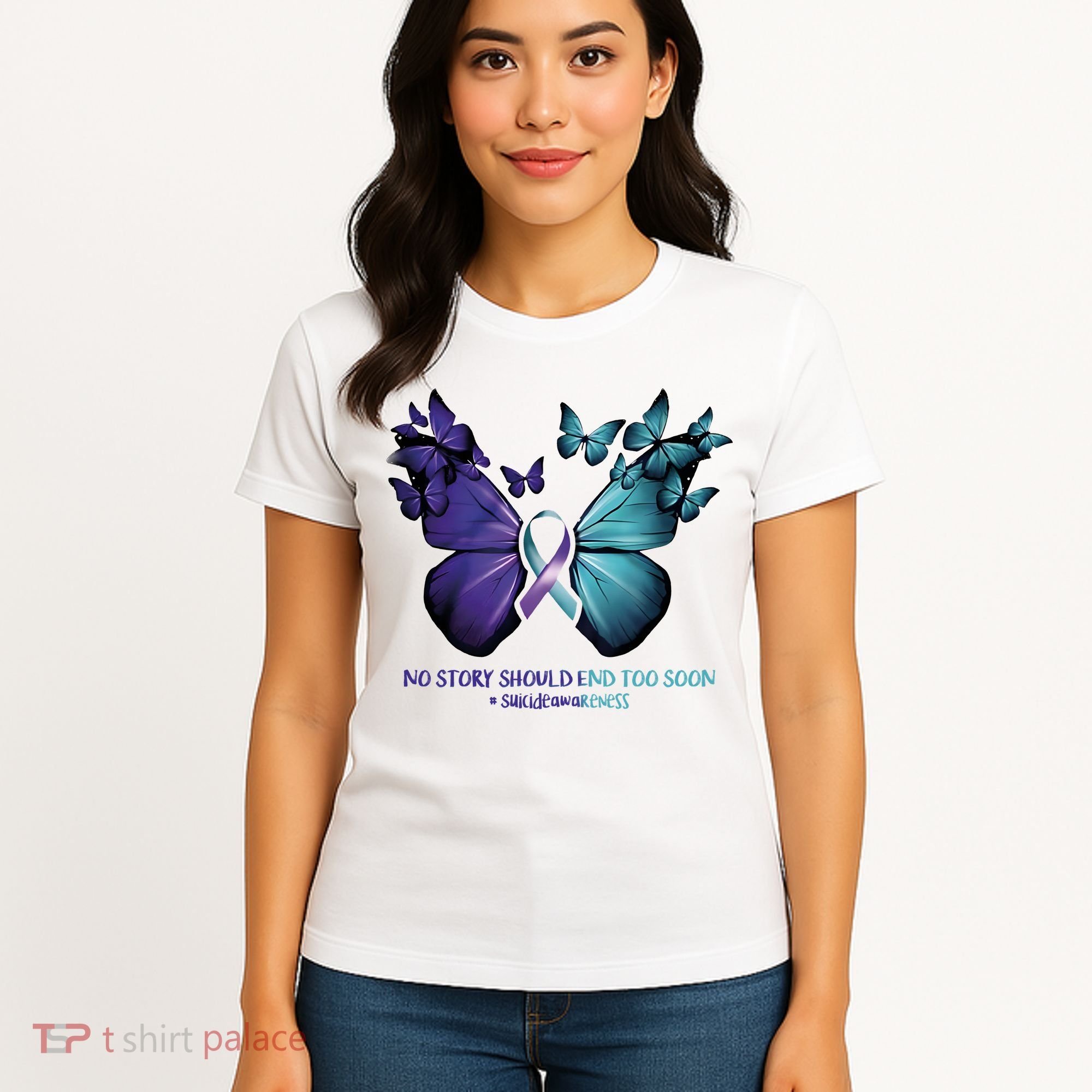 Suicide Prevention Awareness Butterfly No Story Should End Too Soon Women's T-Shirt