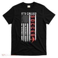 Soccer Players American Flag It's Called Soccer Funny Futbol T-Shirt thumb 0