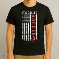 Soccer Players American Flag It's Called Soccer Funny Futbol T-Shirt thumb 3