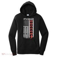 Soccer Players American Flag It's Called Soccer Funny Futbol Women's Hoodie thumb 0