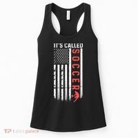 Soccer Players American Flag It's Called Soccer Funny Futbol Women's Tank Top thumb 0