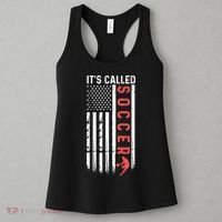 Soccer Players American Flag It's Called Soccer Funny Futbol Women's Tank Top thumb 3