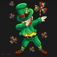 St Patrick's Autism Awareness Puzzle Ribbon Leprechaun IEP Women's Hoodie thumb 2