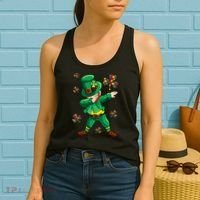 St Patrick's Autism Awareness Puzzle Ribbon Leprechaun IEP Women's Tank Top thumb 2