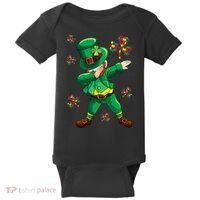 St Patrick's Autism Awareness Puzzle Ribbon Leprechaun IEP Baby Bodysuit thumb 0