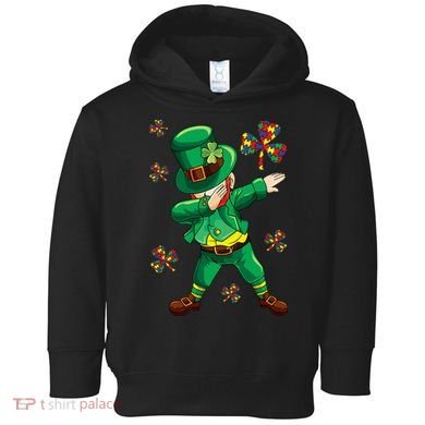 St Patrick's Autism Awareness Puzzle Ribbon Leprechaun IEP Toddler Hoodie