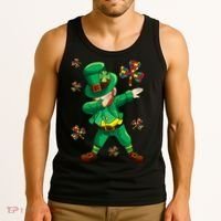 St Patrick's Autism Awareness Puzzle Ribbon Leprechaun IEP Tank Top thumb 3