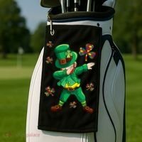 St Patrick's Autism Awareness Puzzle Ribbon Leprechaun IEP Golf Towel thumb 2