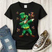 St Patrick's Autism Awareness Puzzle Ribbon Leprechaun IEP Women's T-Shirt thumb 3