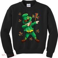 St Patrick's Autism Awareness Puzzle Ribbon Leprechaun IEP Kids Sweatshirt thumb 0