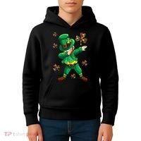 St Patrick's Autism Awareness Puzzle Ribbon Leprechaun IEP Kids Hoodie thumb 4