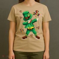 St Patrick's Autism Awareness Puzzle Ribbon Leprechaun IEP T-Shirt thumb 4