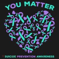 Suicide Prevention Awareness Teal Purple Ribbon You Matter Ornament thumb 1