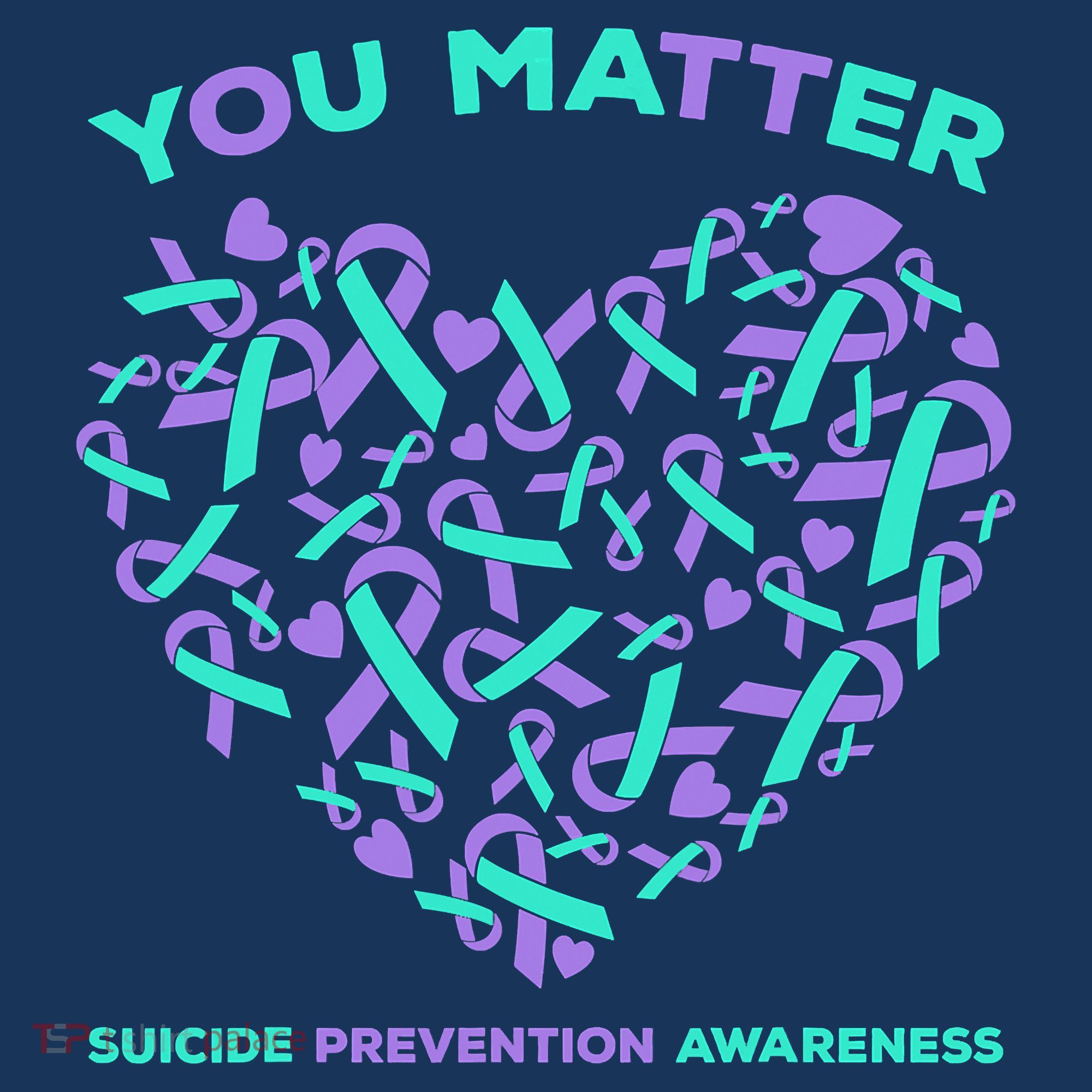Suicide Prevention Awareness Teal Purple Ribbon You Matter Long Sleeve Shirt