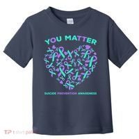 Suicide Prevention Awareness Teal Purple Ribbon You Matter Toddler T-Shirt thumb 0