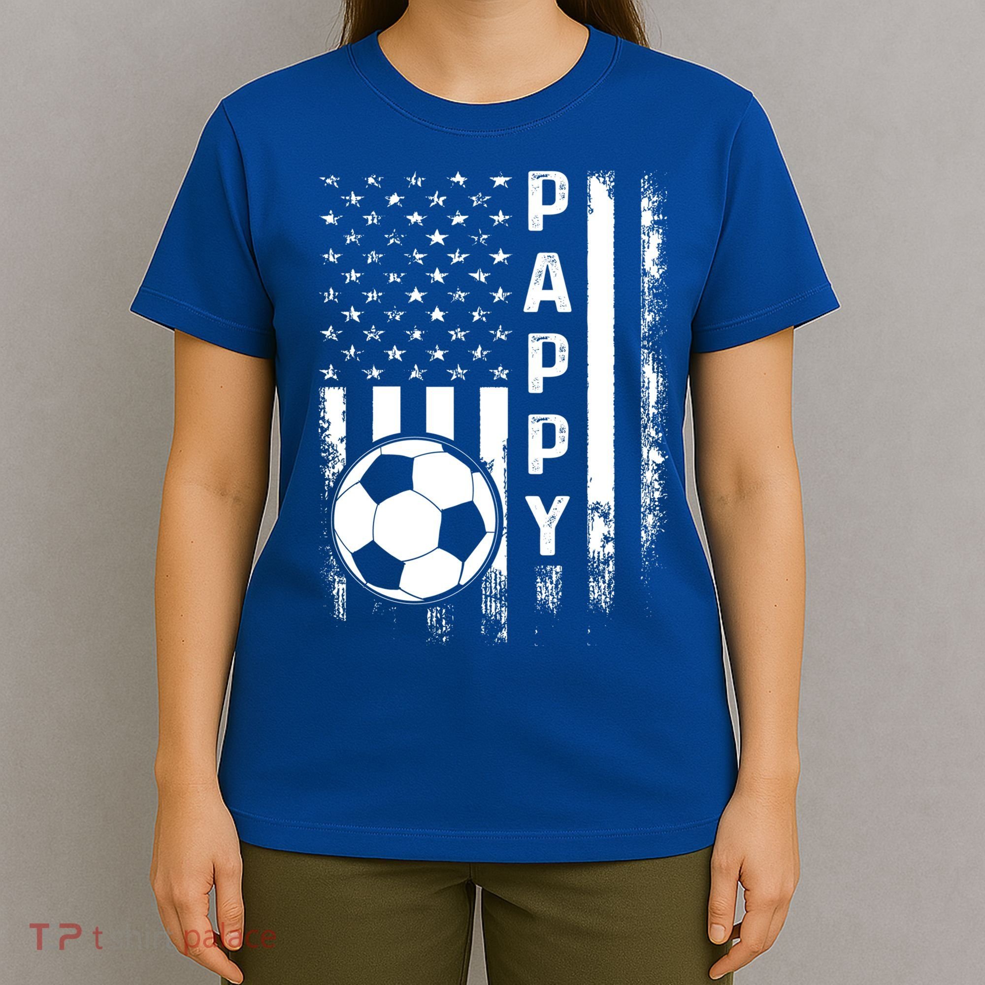 Soccer Pappy American Flag Vintage Christmas Xmas Meaningful Gift T-Shirt