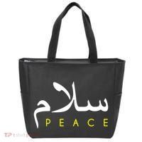 Salam Peace Arabic Calligraphy Tote Bag thumb 0