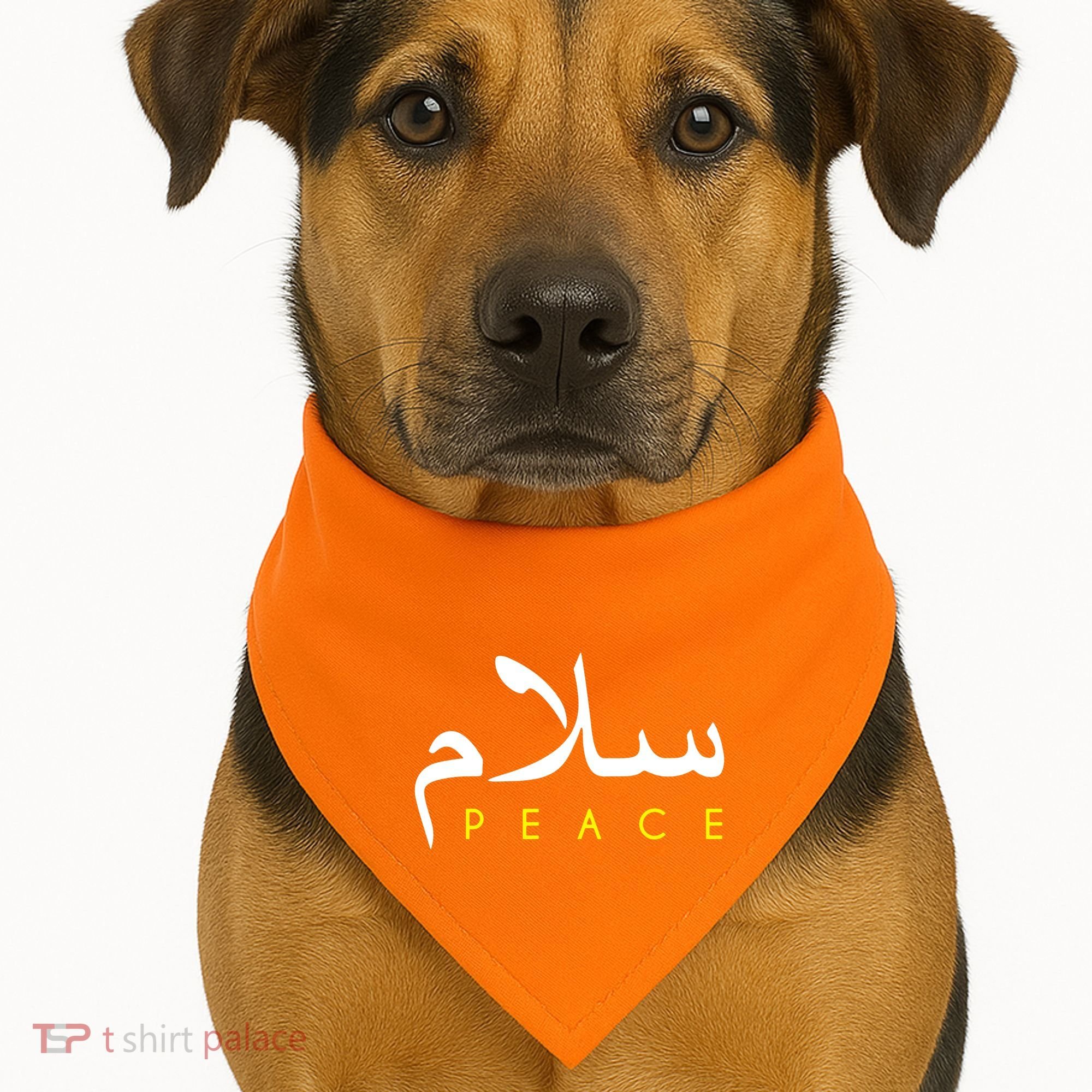 Salam Peace Arabic Calligraphy USA-Made Doggie Bandana