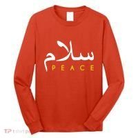 Salam Peace Arabic Calligraphy Long Sleeve Shirt thumb 0