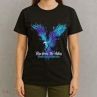 Suicide Prevention Awareness Phoenix Rise From The Ashes T-Shirt thumb 4