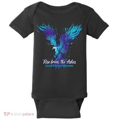 Suicide Prevention Awareness Phoenix Rise From The Ashes Baby Bodysuit
