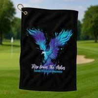 Suicide Prevention Awareness Phoenix Rise From The Ashes Golf Towel thumb 1