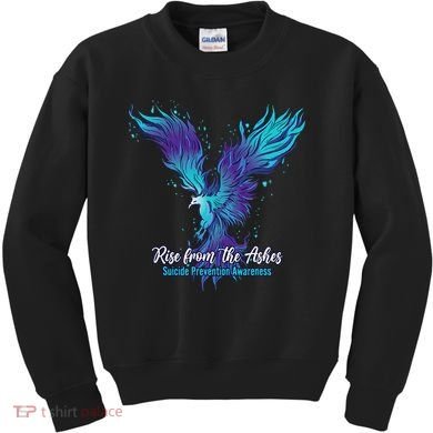 Suicide Prevention Awareness Phoenix Rise From The Ashes Kids Sweatshirt