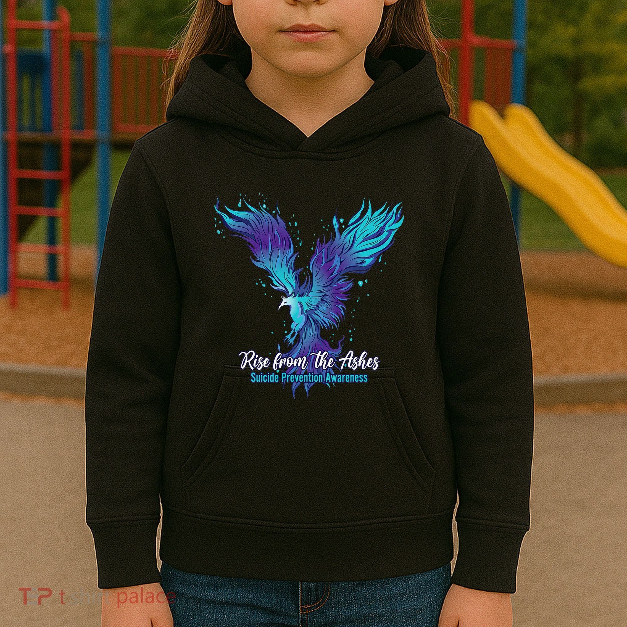 Suicide Prevention Awareness Phoenix Rise From The Ashes Kids Hoodie