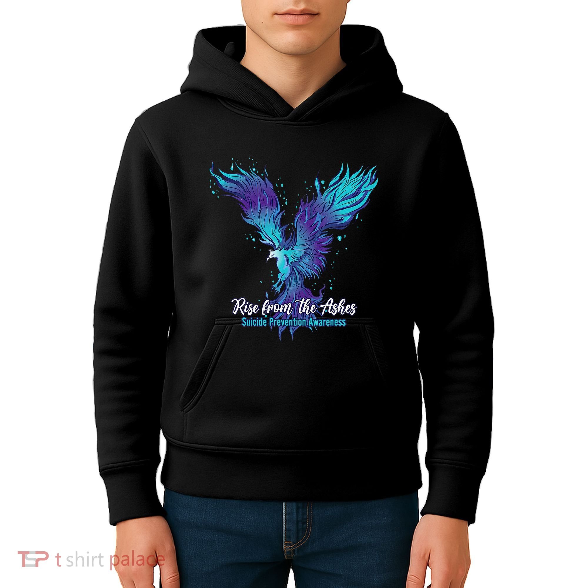 Suicide Prevention Awareness Phoenix Rise From The Ashes Kids Hoodie