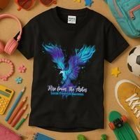 Suicide Prevention Awareness Phoenix Rise From The Ashes Kids T-Shirt thumb 3