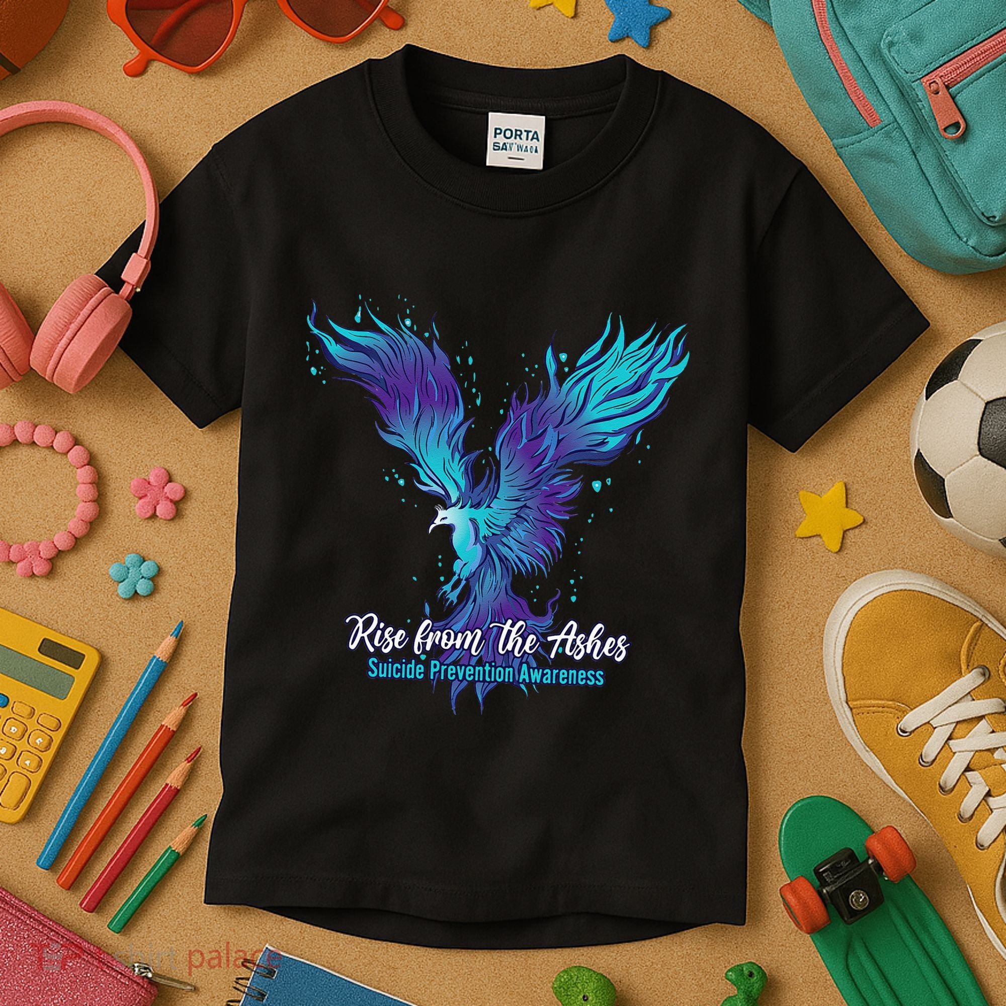 Suicide Prevention Awareness Phoenix Rise From The Ashes Kids T-Shirt