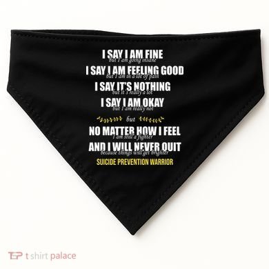 Suicide Prevention Awareness Warrior Quote USA-Made Doggie Bandana
