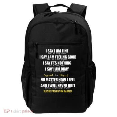 Suicide Prevention Awareness Warrior Quote Backpack