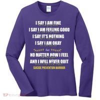 Suicide Prevention Awareness Warrior Quote Women's Long Sleeve Shirt thumb 0