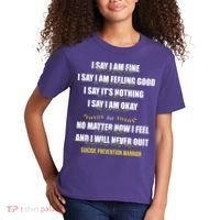 Suicide Prevention Awareness Warrior Quote Kids T-Shirt thumb 2