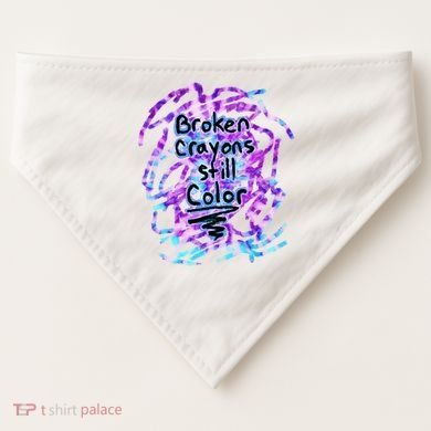 Suicide Prevention Awareness Broken Crayons Still Color USA-Made Doggie Bandana