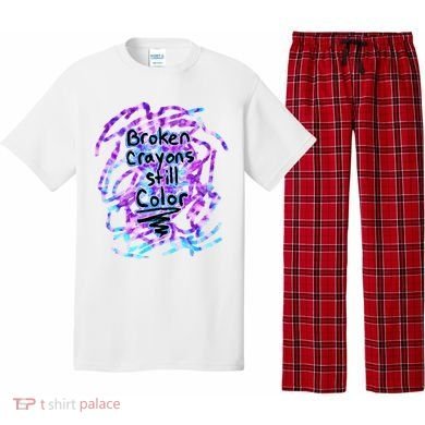 Suicide Prevention Awareness Broken Crayons Still Color Pajama Set