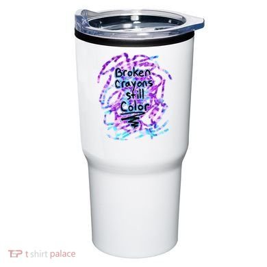 Suicide Prevention Awareness Broken Crayons Still Color Tumbler