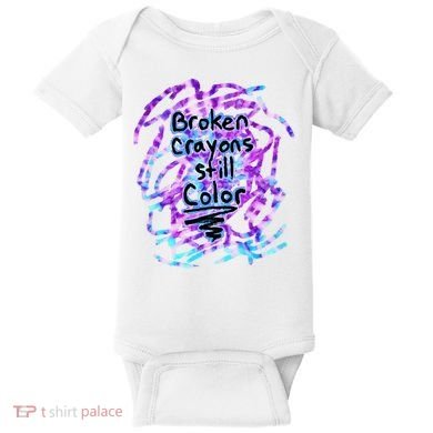 Suicide Prevention Awareness Broken Crayons Still Color Baby Bodysuit
