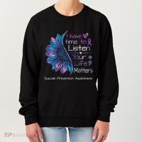 Suicide Prevention Awareness Sunflower Teal & Purple Ribbon Women's Sweatshirt thumb 0
