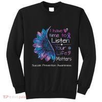 Suicide Prevention Awareness Sunflower Teal & Purple Ribbon Sweatshirt thumb 0