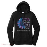 Suicide Prevention Awareness Sunflower Teal & Purple Ribbon Women's Hoodie thumb 0